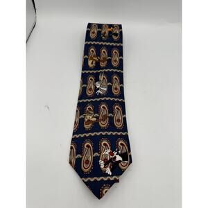 Vintage Looney Tunes Neck Tie Paisley Looney Tunes Mania Bunny Taz 90s